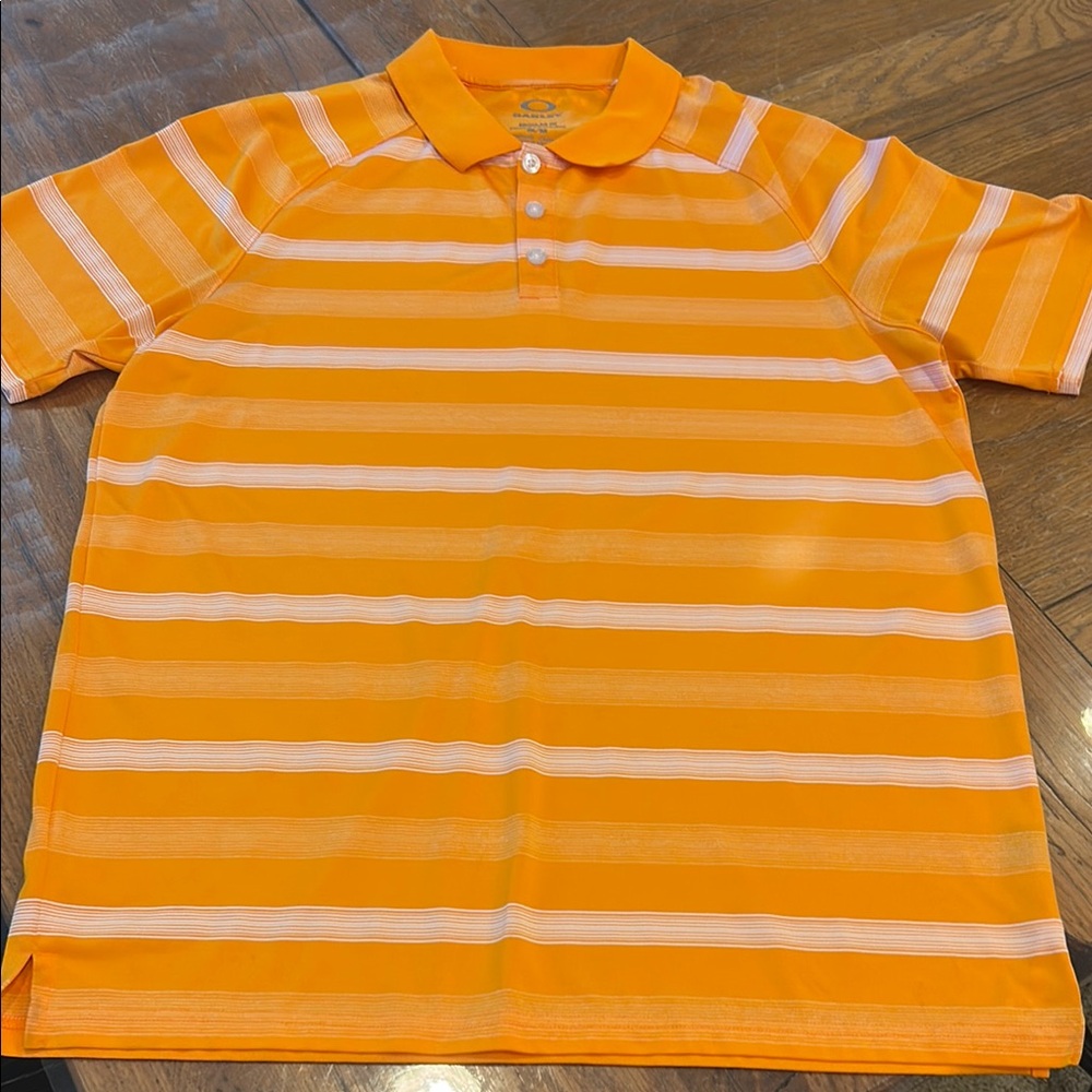 Oakley Orange and White Polo Shirt